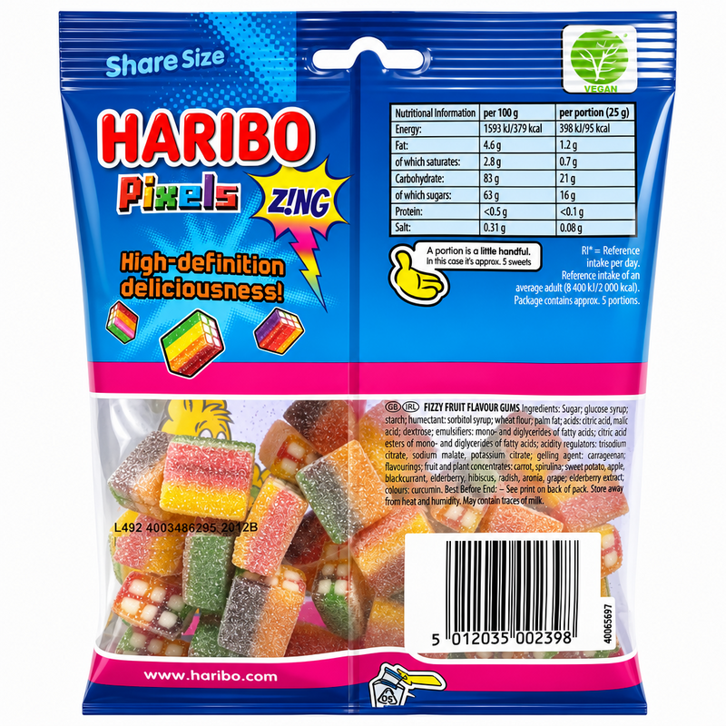 Haribo PIXELS Zing Share Bag 140g