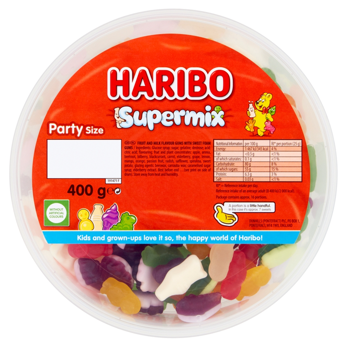 Haribo Starmix Tangfastics Supermix Party Tub 400g