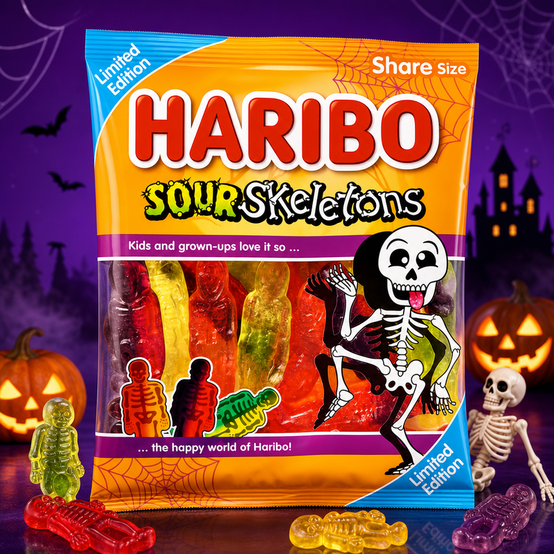 Haribo Sour Skeletons Share Bag 160g