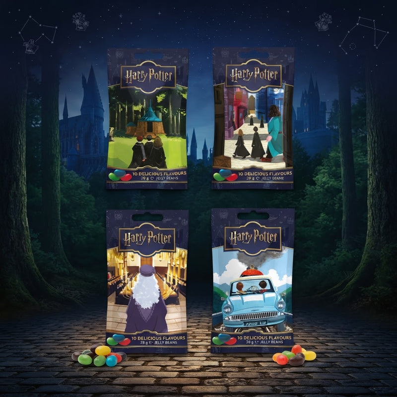 Harry Potter Hogworts 10 Flavour Jelly Belly Bags 4x28g