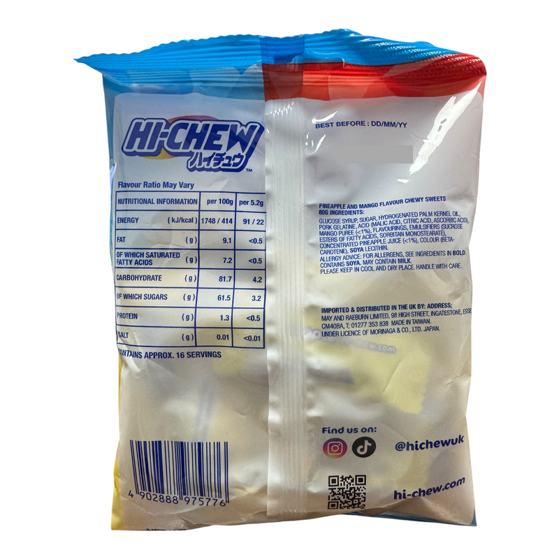 Hi-Chew Tropical Duo Mix Chewy Candy Bag 80g