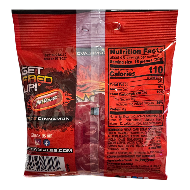 Hot Tamales Fierce Cinnamon Chewy Candies (USA) Share Bag 141g