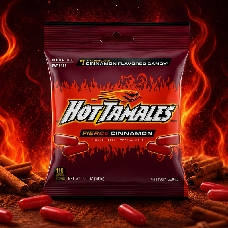 Hot Tamales Fierce Cinnamon Chewy Candies (USA) Share Bag 141g
