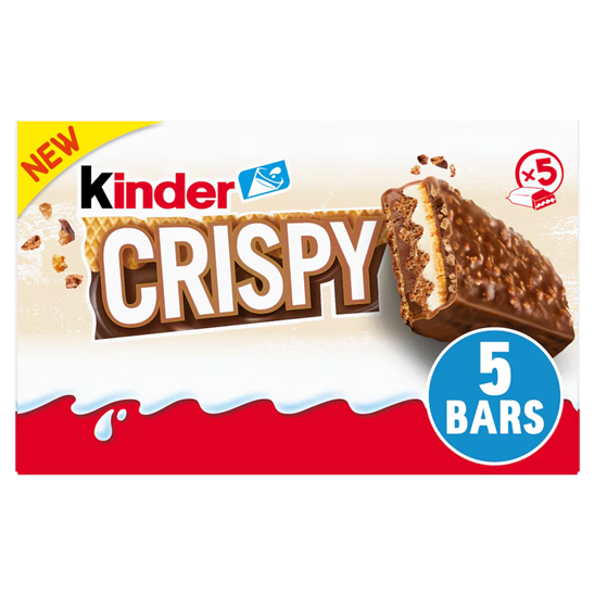 Kinder CRISPY Wafer Chocolate & Hazelnut Bar Multipack 5x34g