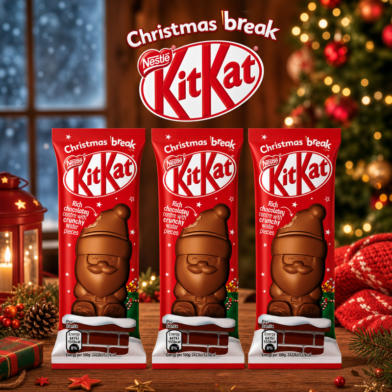 Kit Kat Santa 3 Pack Milk Chocolate Christmas Figure 3x29g