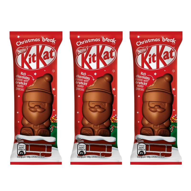 Kit Kat Santa 3 Pack Milk Chocolate Christmas Figure 3x29g