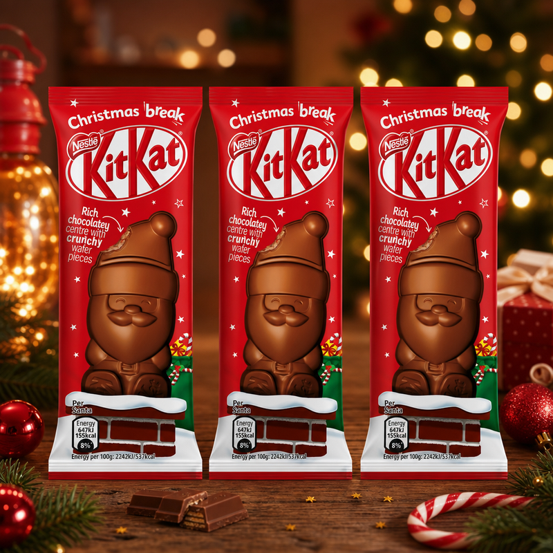 Kit Kat Santa 3 Pack Milk Chocolate Christmas Figure 3x29g