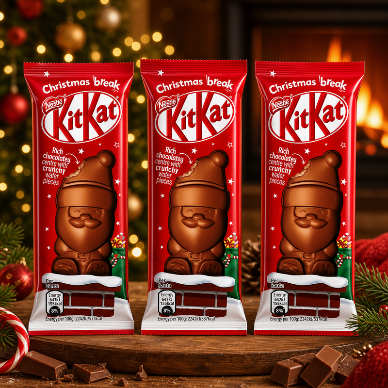 Kit Kat Santa 3 Pack Milk Chocolate Christmas Figure 3x29g