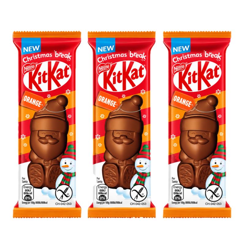Kit Kat Santa Orange 3 Pack Milk Chocolate Figure 3x29g