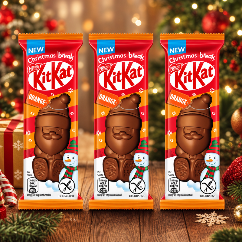 Kit Kat Santa Orange 3 Pack Milk Chocolate Figure 3x29g