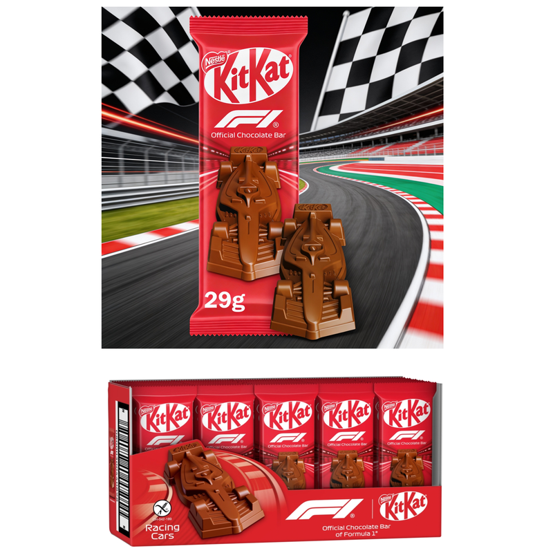 KitKat Formula 1 (F1) Chocolate Car Figure BULK BOX (30x29g)