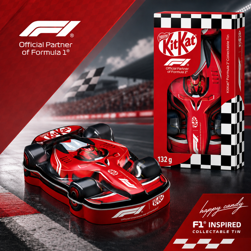 Kitkat Formula 1 (F1) Collectable Tin With Chocolates 130g