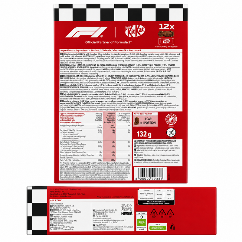 Kitkat Formula 1 (F1) Collectable Tin With Chocolates 130g