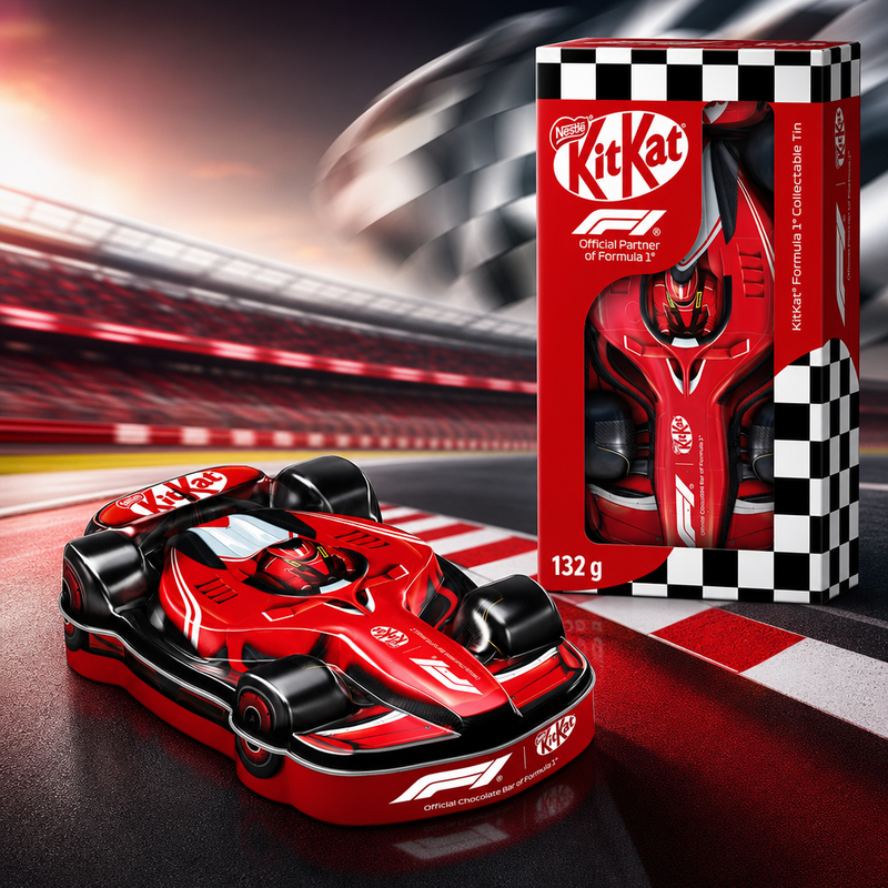Kitkat Formula 1 (F1) Collectable Tin With Chocolates 130g