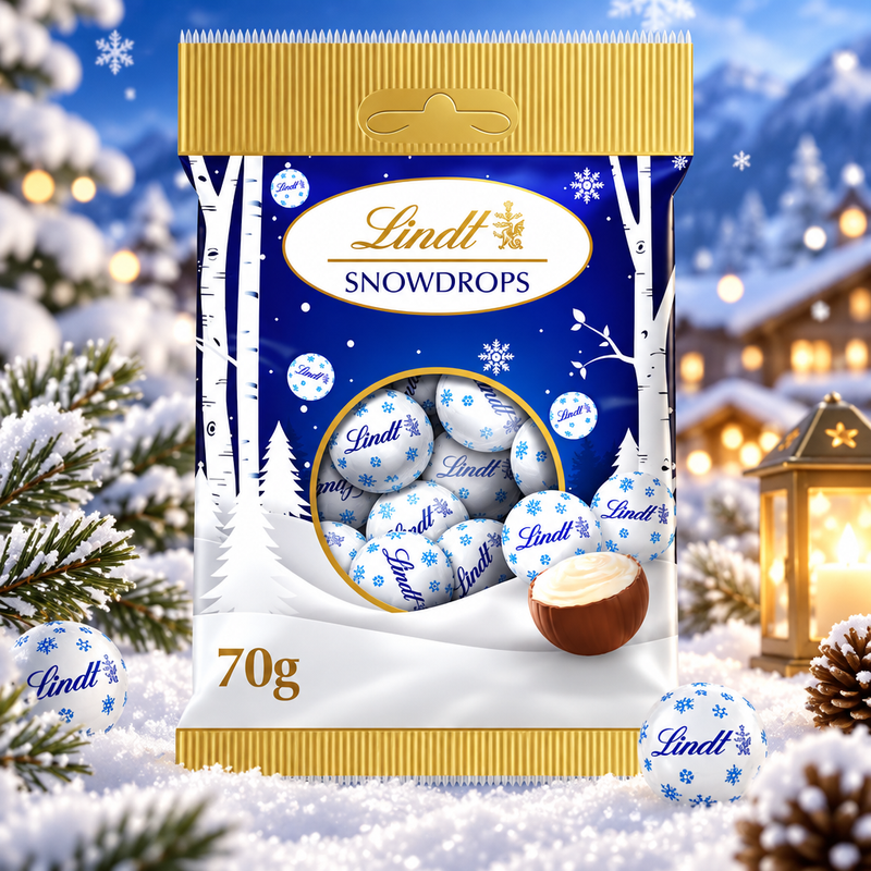 Lindt Snowdrops Milk Chocolate Bag 70g