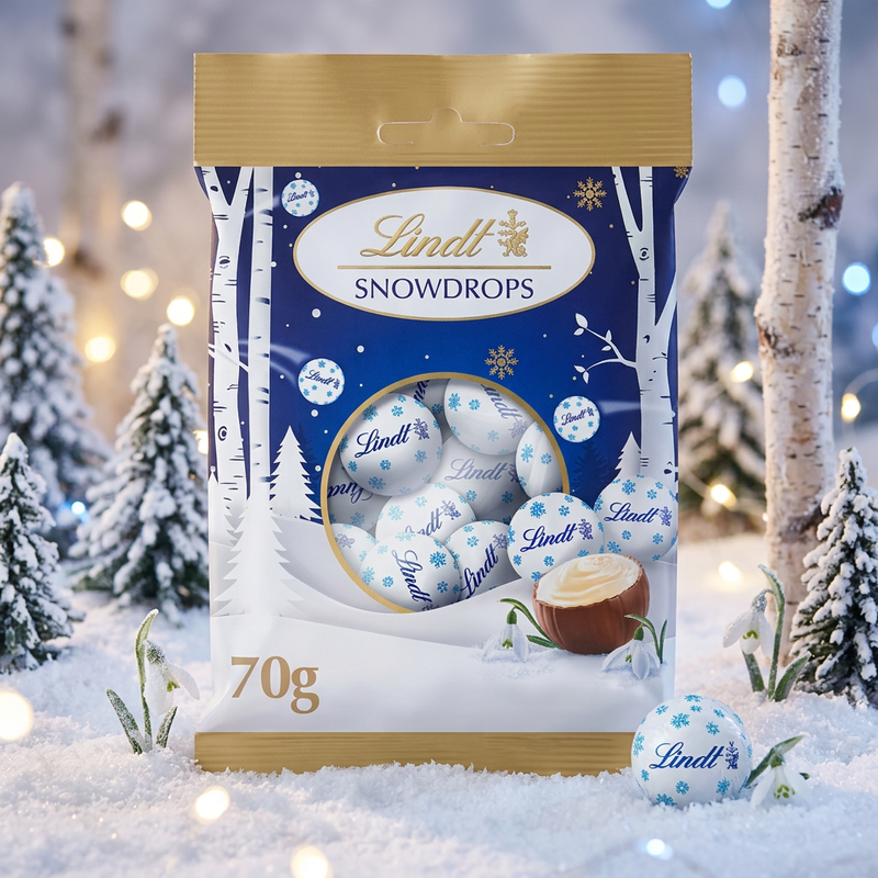 Lindt Snowdrops Milk Chocolate Bag 70g