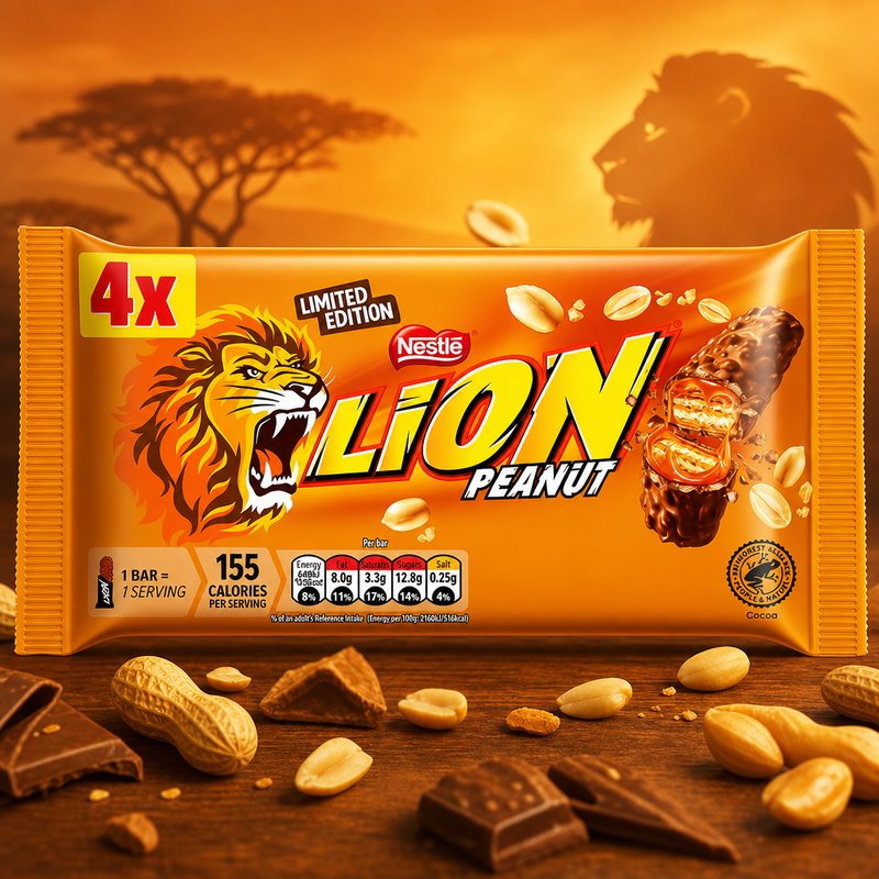 Lion Limited Edition Peanut Bars 4 Pack Multipack 124g
