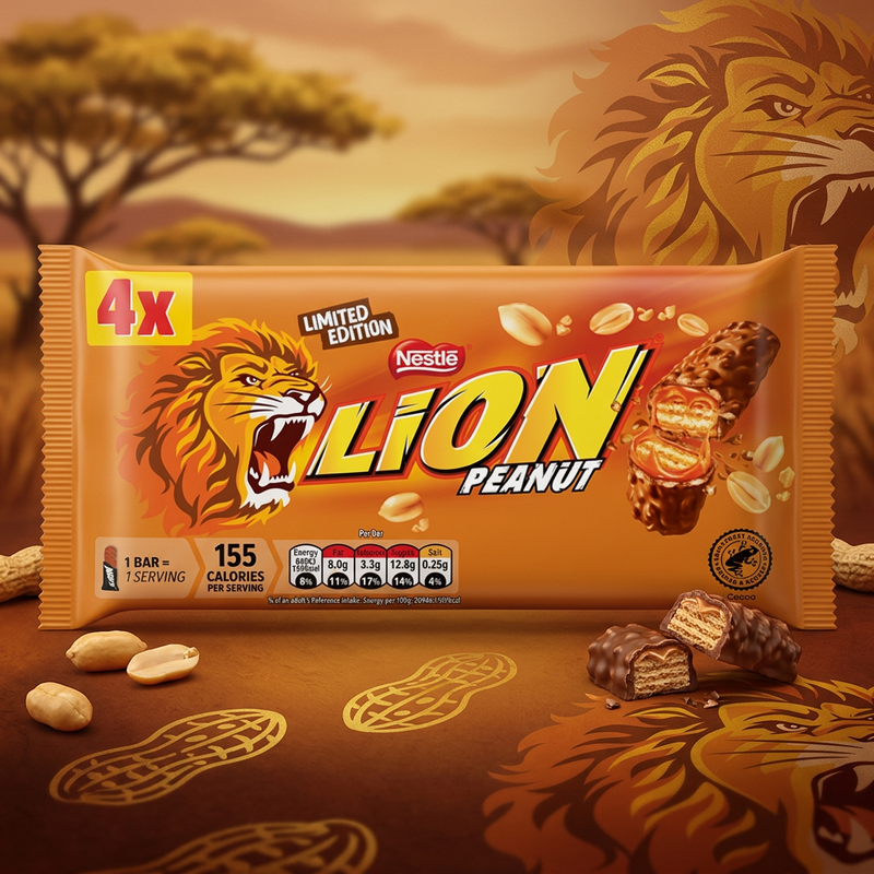 Lion Limited Edition Peanut Bars 4 Pack Multipack 124g