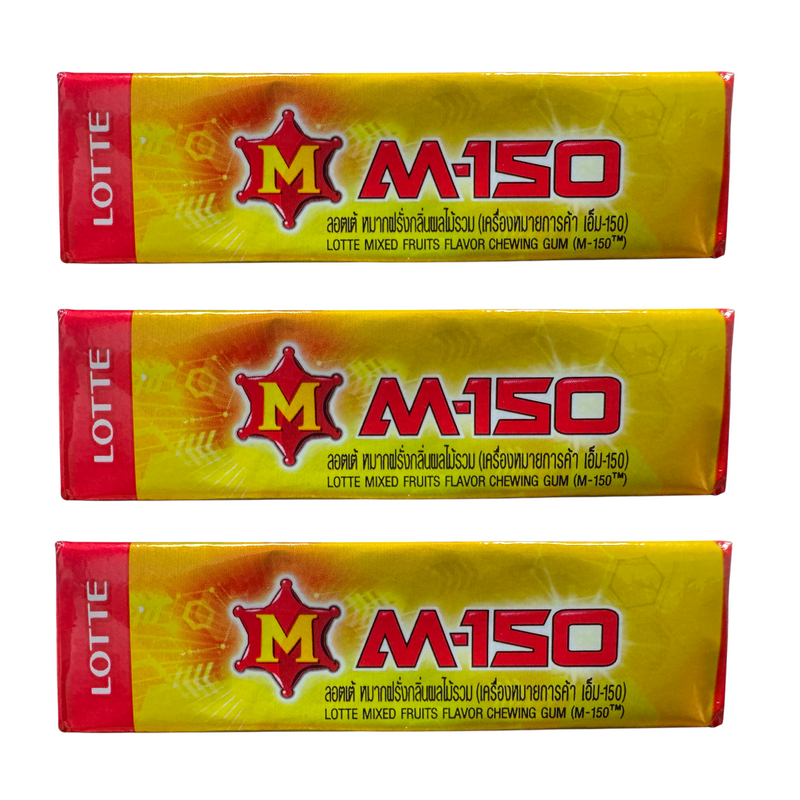 Lotte M-150 5 Stick Chewing Gum 3 Pack 3x13.5g