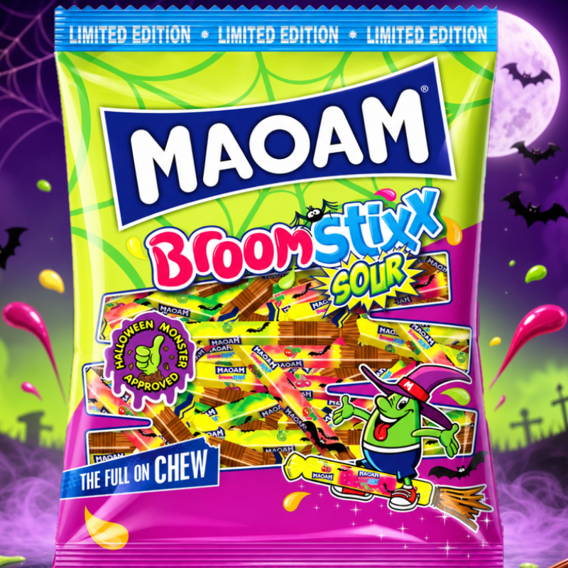 MAOAM Broom Stixx SOUR LIMITED EDITION Halloween Share Bag 350g