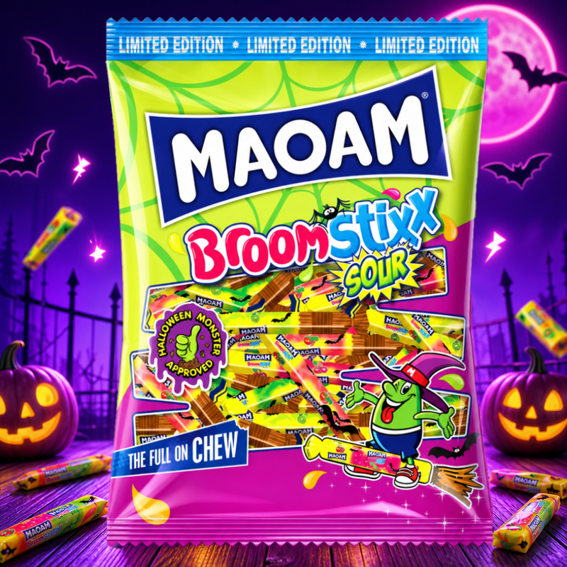 MAOAM Broom Stixx SOUR LIMITED EDITION Halloween Share Bag 350g