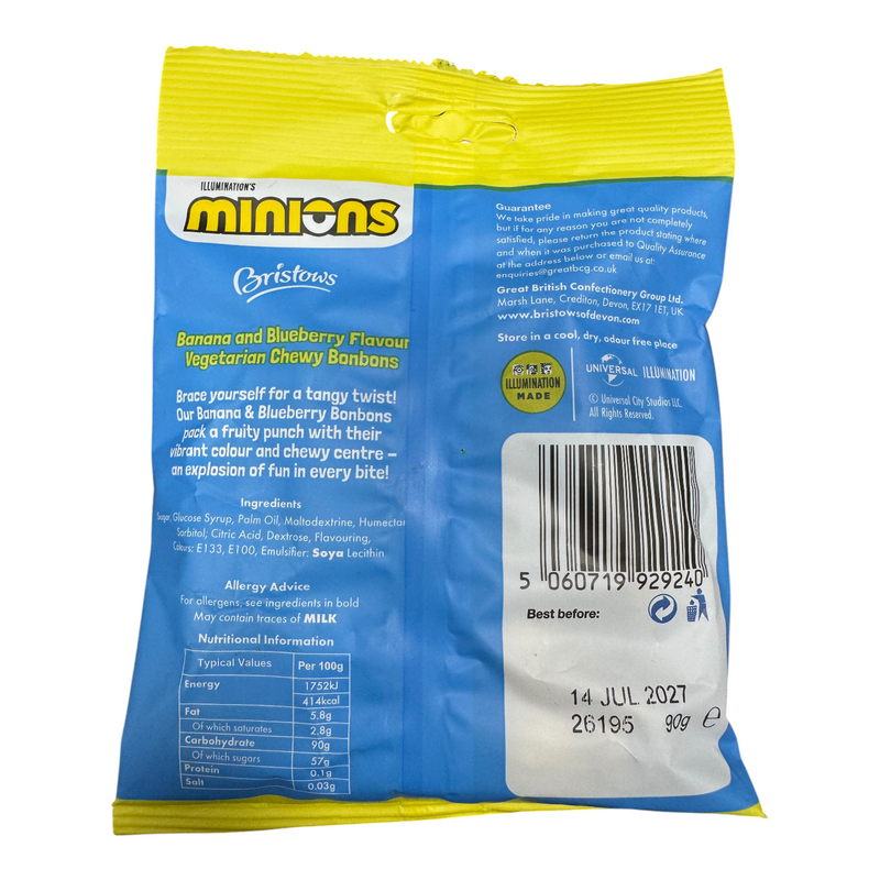 MINIONS Banana & Blueberry Bon Bons Bag 90g