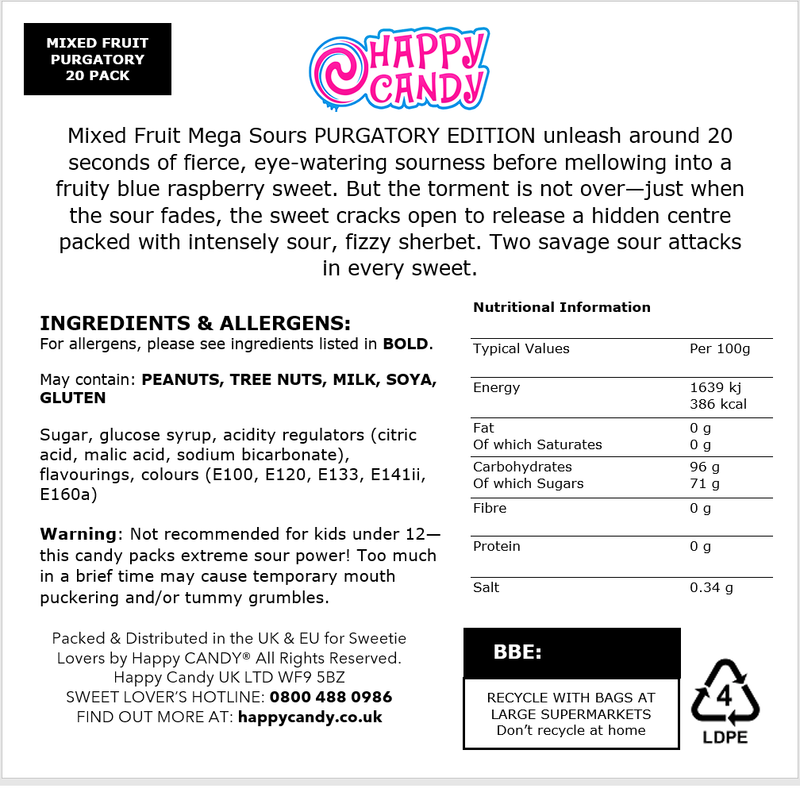 Mixed Fruit Mega Sours PURGATORY EDITION 20 Pack