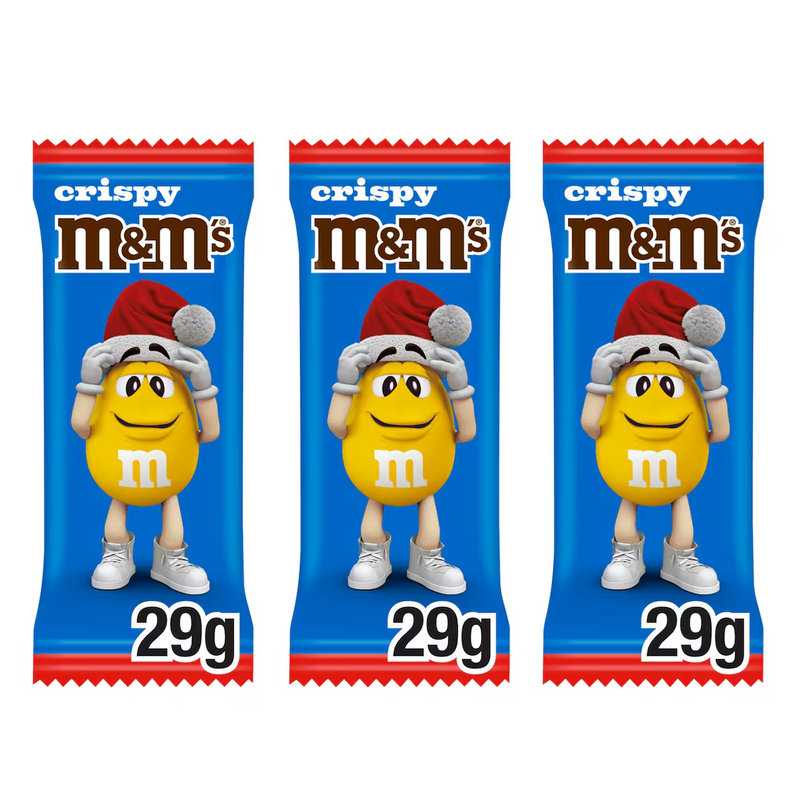 M&M's Crispy Chocolate Christmas Santa 3 Pack Treat 3x29g