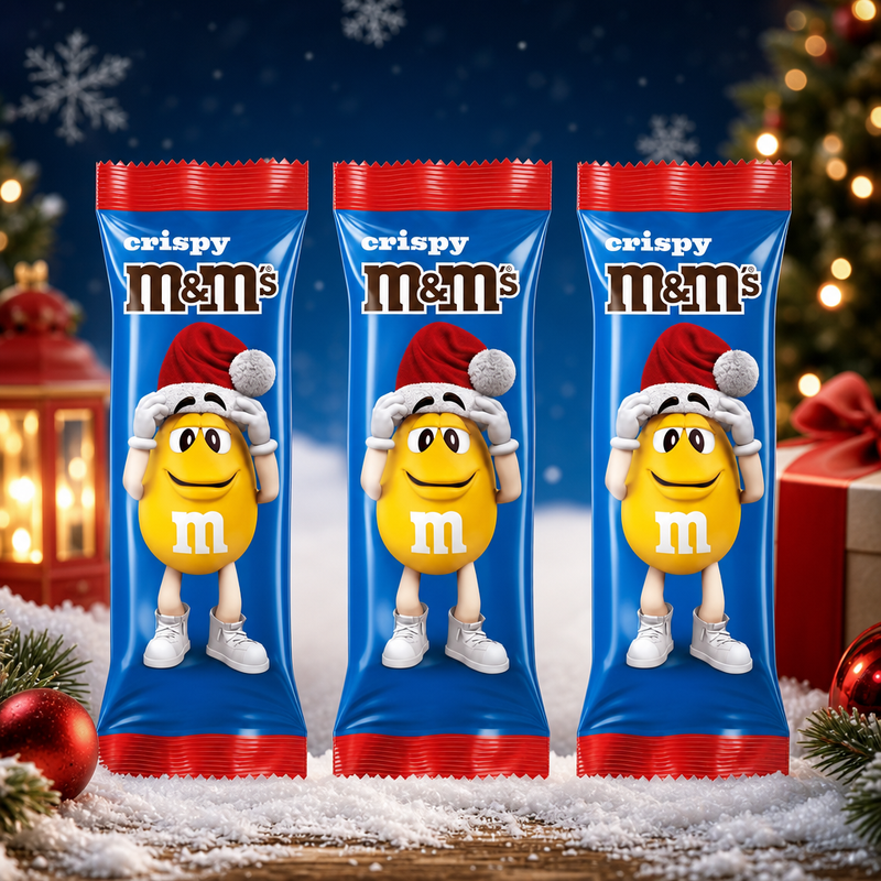 M&M's Crispy Chocolate Christmas Santa 3 Pack Treat 3x29g