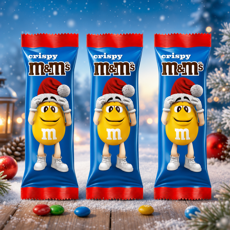 M&M's Crispy Chocolate Christmas Santa 3 Pack Treat 3x29g