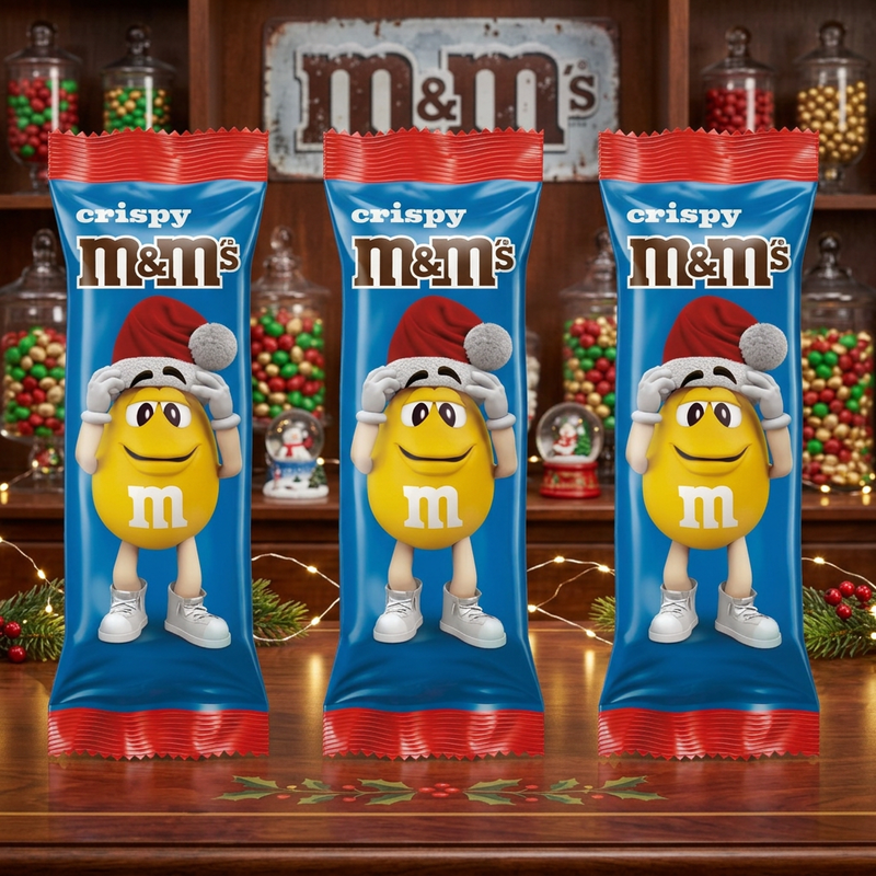 M&M's Crispy Chocolate Christmas Santa 3 Pack Treat 3x29g