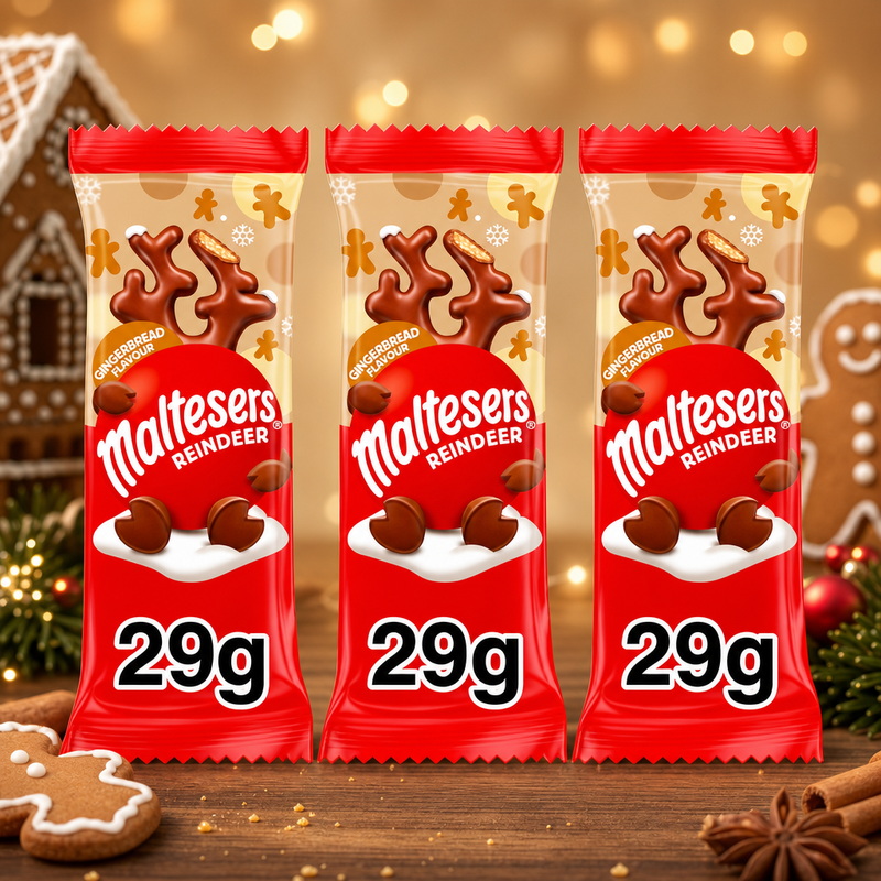 Maltesers Reindeer Gingerbread 3 Pack Chocolate Treats 3x29g