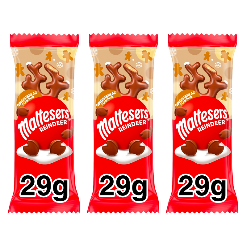 Maltesers Reindeer Gingerbread 3 Pack Chocolate Treats 3x29g