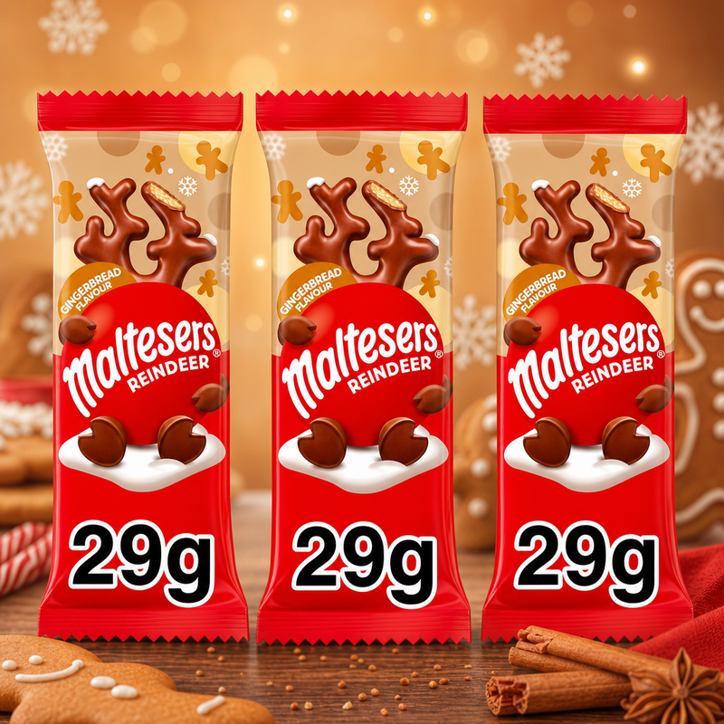 Maltesers Reindeer Gingerbread 3 Pack Chocolate Treats 3x29g