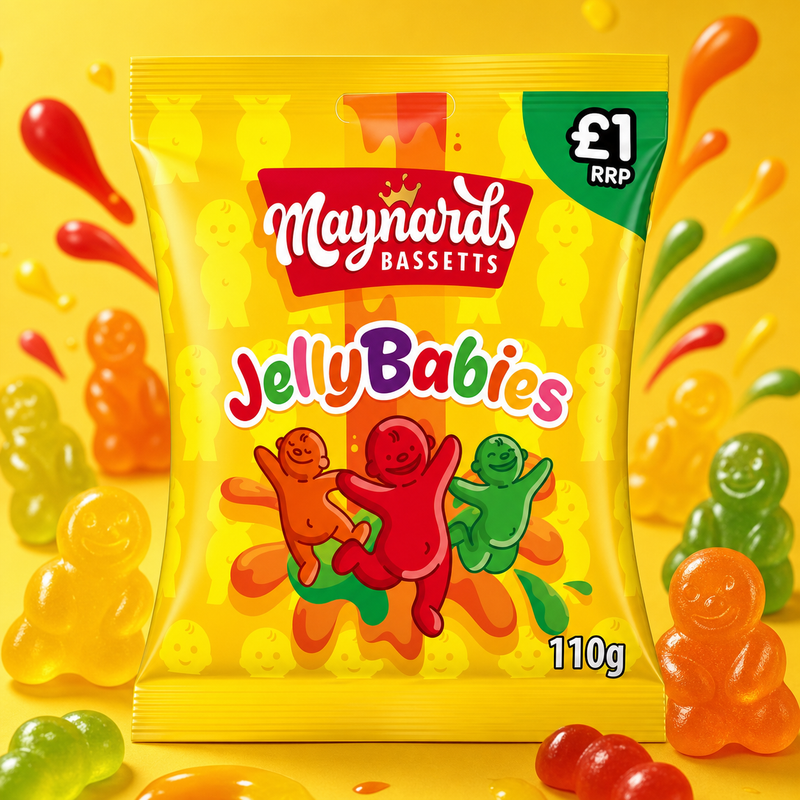 Maynards Bassetts Jelly Babies Sweets Bag 110g