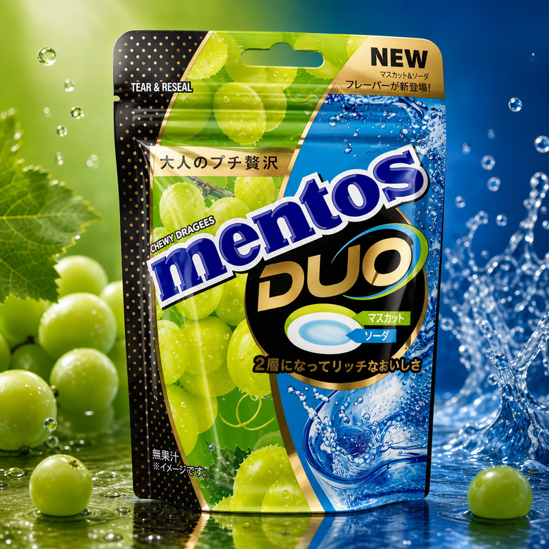 Mentos Duo Muscat Grape & Soda Chewy Dragees (JAPAN) 45g