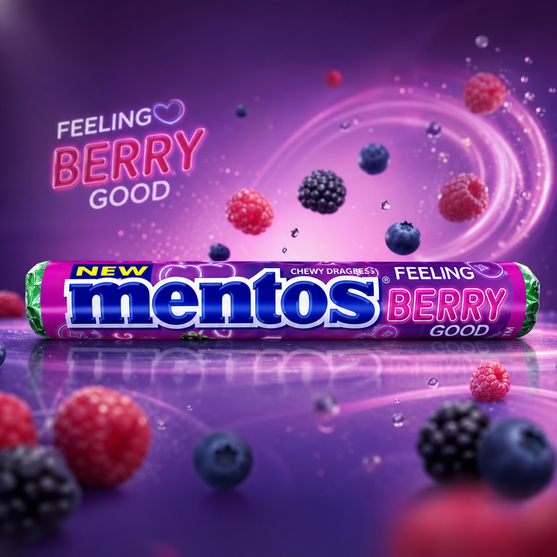 Mentos Feeling BERRY Good Chewy Dragees Roll 37.5g