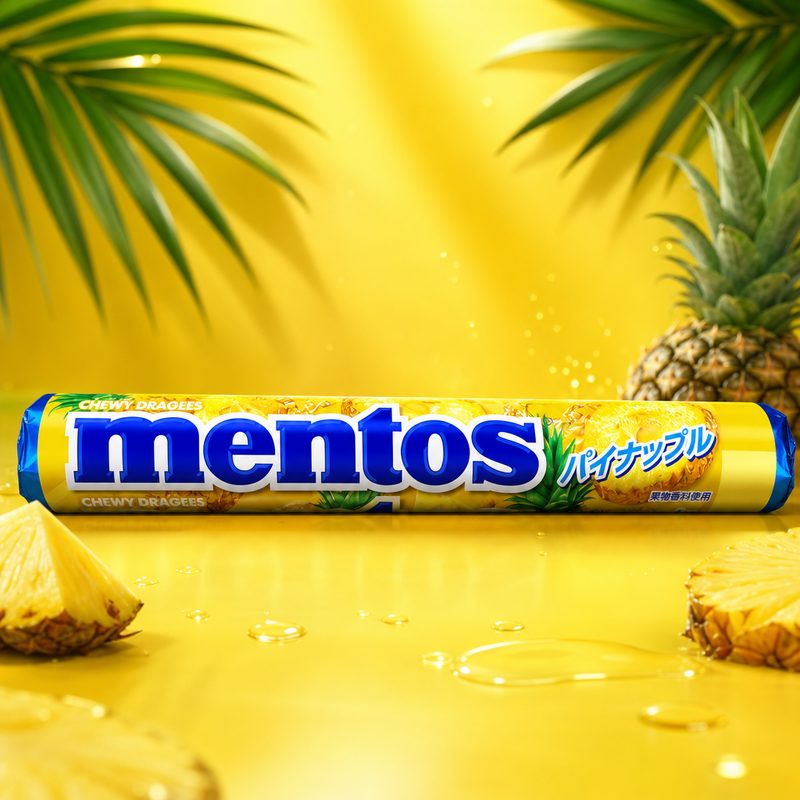Mentos PINEAPPLE Chewy Dragees Roll (JAPAN) 37.5g