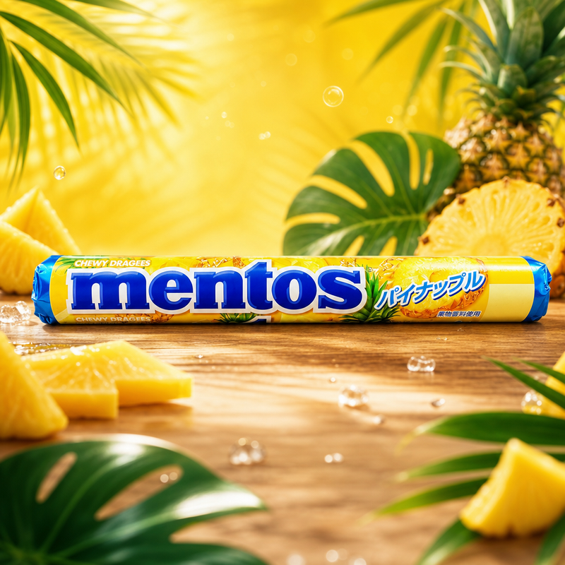 Mentos PINEAPPLE Chewy Dragees Roll (JAPAN) 37.5g