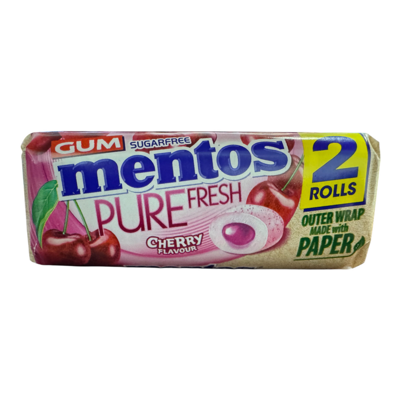 Mentos Pure Fresh Cherry Sugar Free Chewing Gum 16 Piece (2x15g)