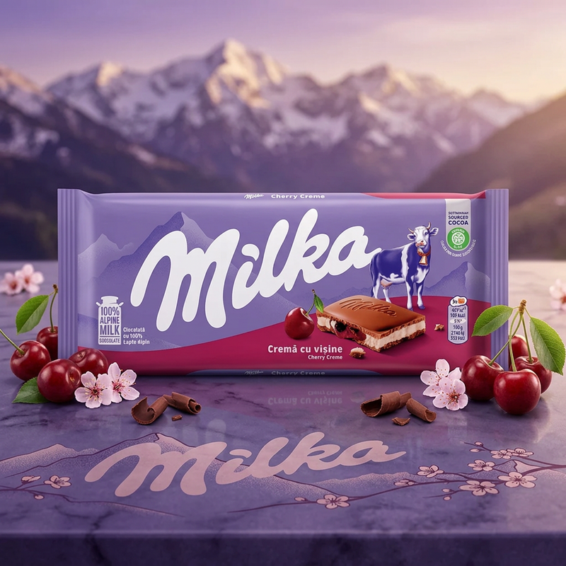 Milka Cherry Creme Milk Chocolate Sharing Bar 100g