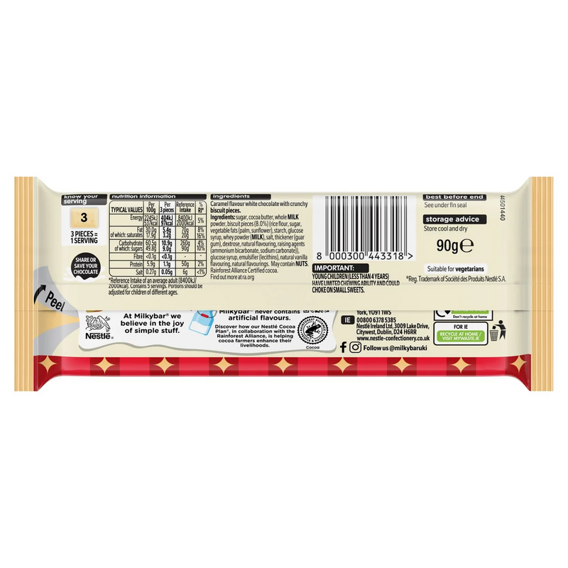 Milkybar Christmas Caramel Crunch Block Bar 90G