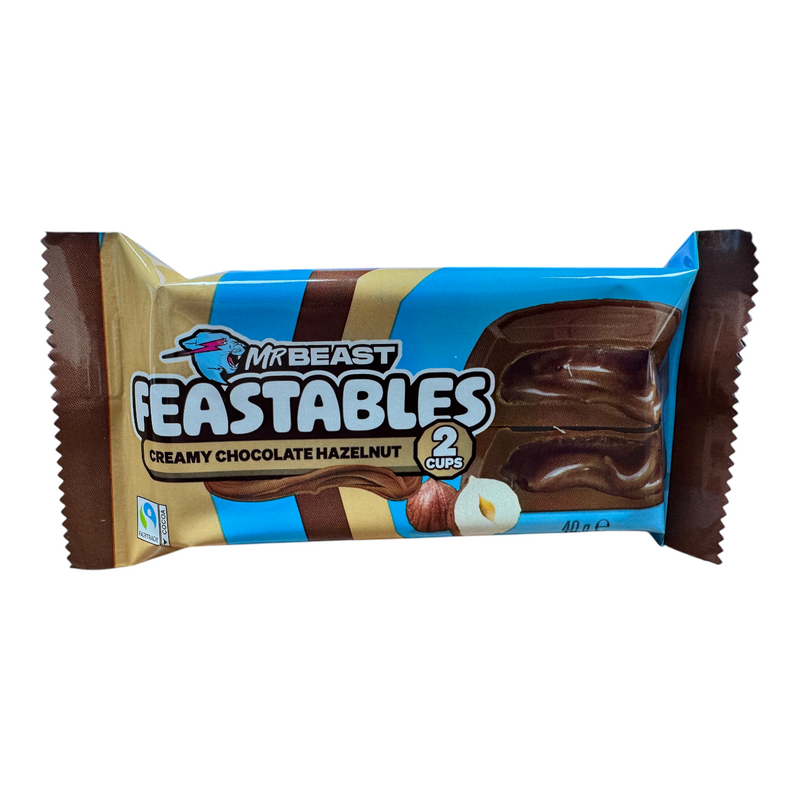 Mr Beast Feastables 2 Creamy Chocolate Hazelnut Cups 40g