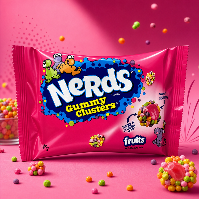 Nerds Gummy Clusters RAINBOW FRUITS Candy Bag 45g