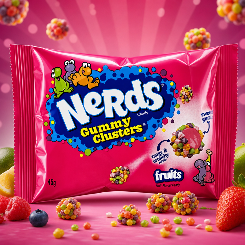 Nerds Gummy Clusters RAINBOW FRUITS Candy Bag 45g