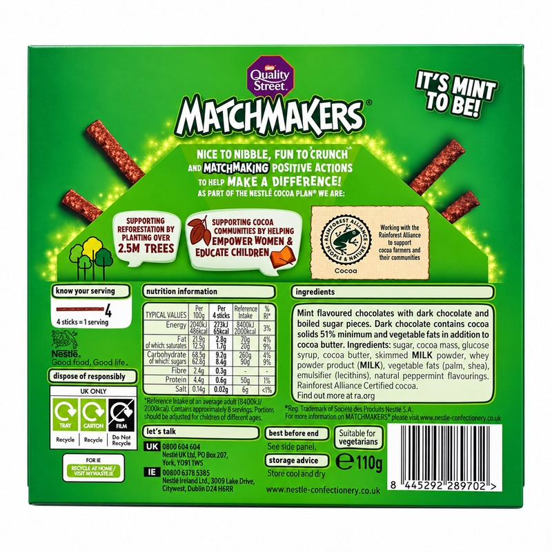 Nestle Quality Street Matchmakers Cool Mint Chocolate Gift Box 110g