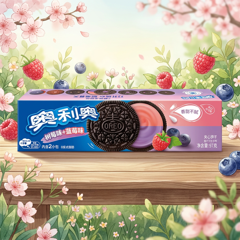 Oreo BLUEBERRY & RASPBERRY Sandwich Cookies (CHINA) 97g