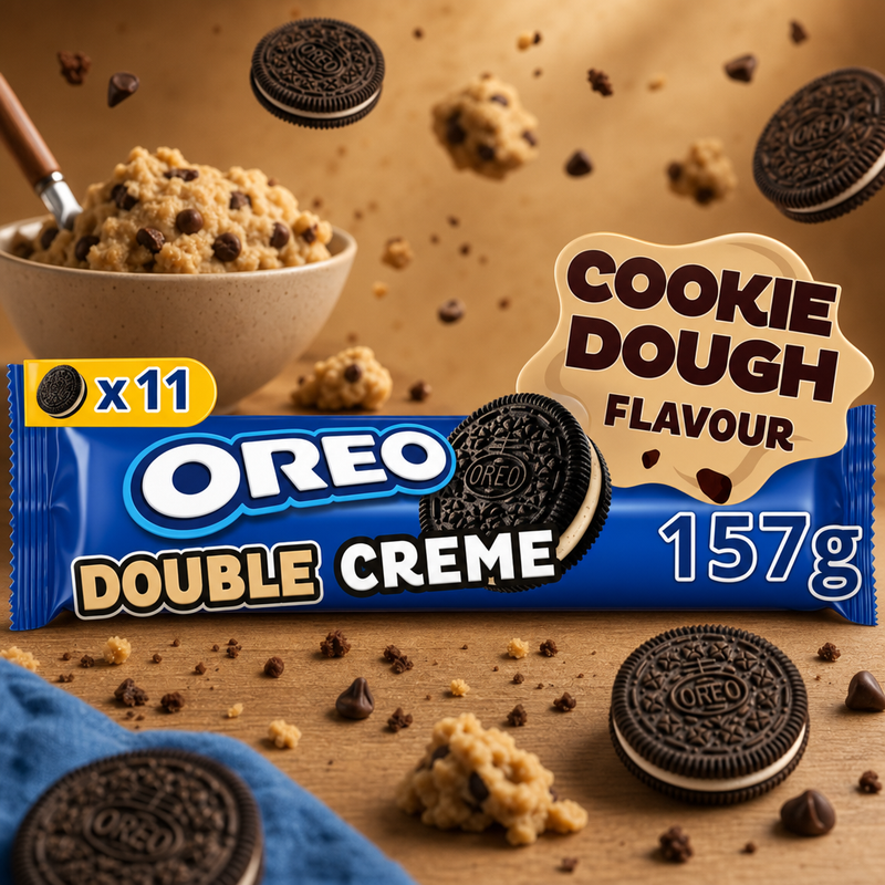 Oreo Double Creme COOKIE DOUGH Cocoa Sandwich Biscuits 157g