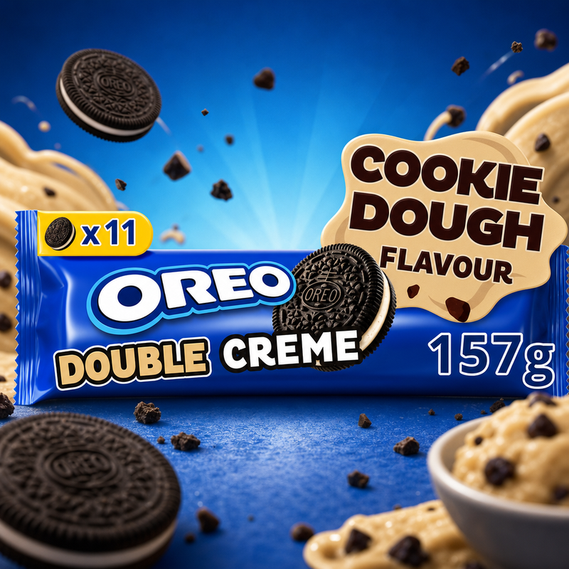 Oreo Double Creme COOKIE DOUGH Cocoa Sandwich Biscuits 157g