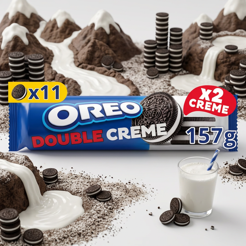 Oreo Double Creme Cookie Chocolate Sandwich Biscuits 157g